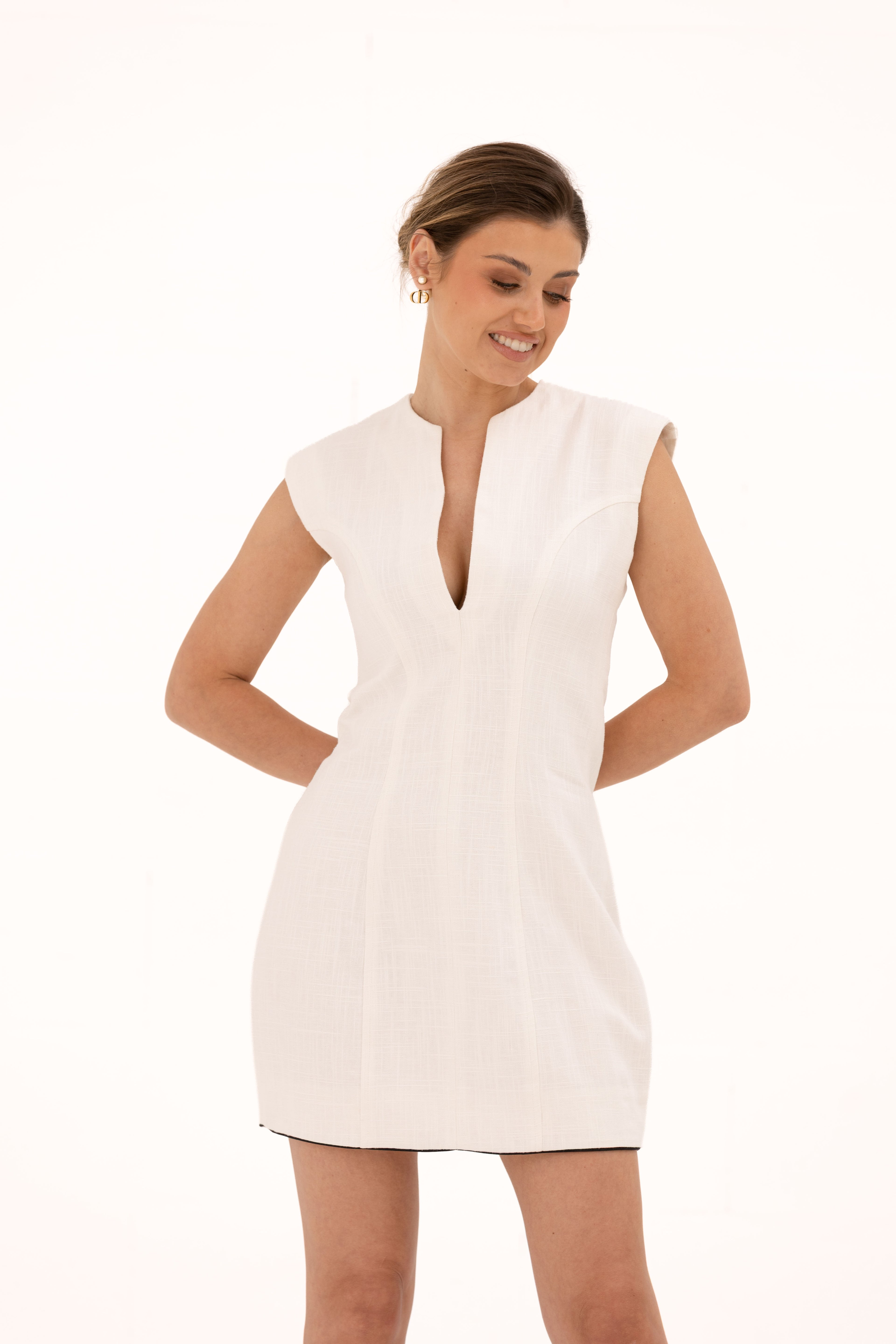 Elara Clothing - Met Him in Capri Dress White